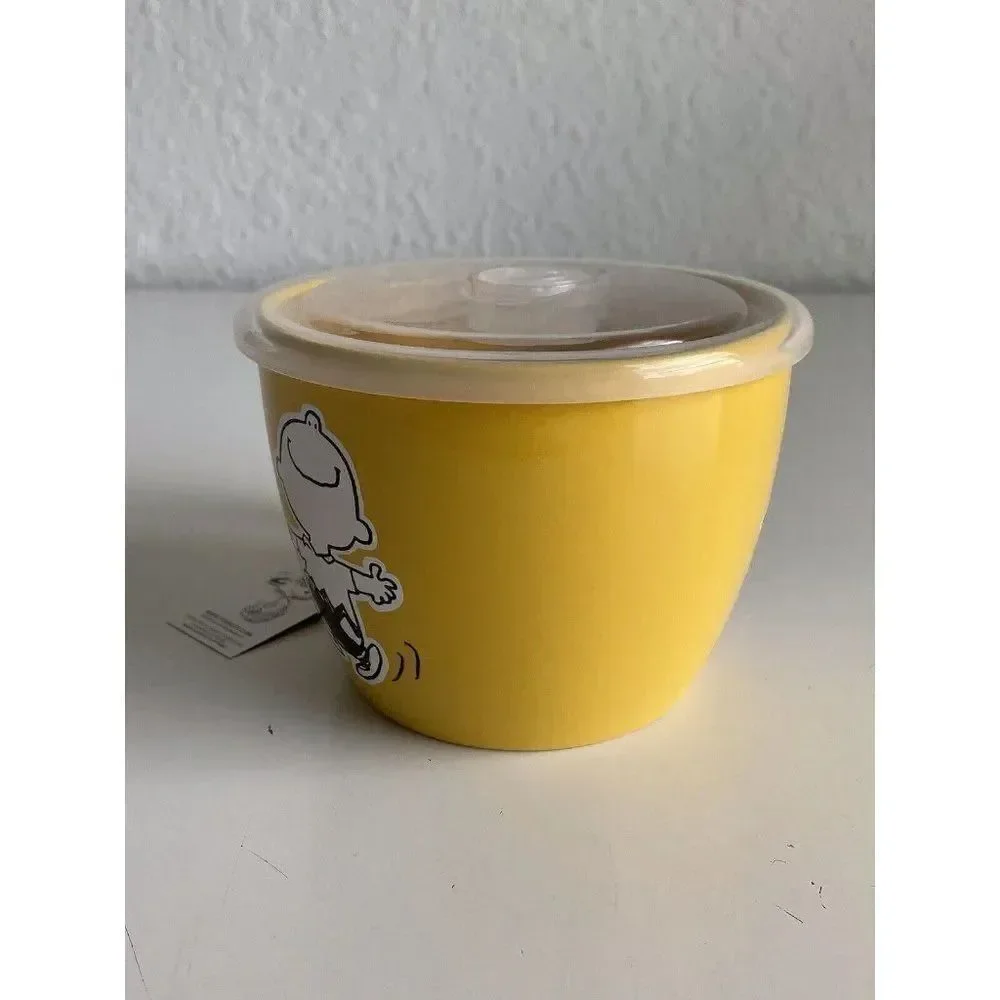 Peanuts Snoopy‎ and Charlie Brown Soup Bowl Cup Mug Microwave Vented Lid 23.5 Oz